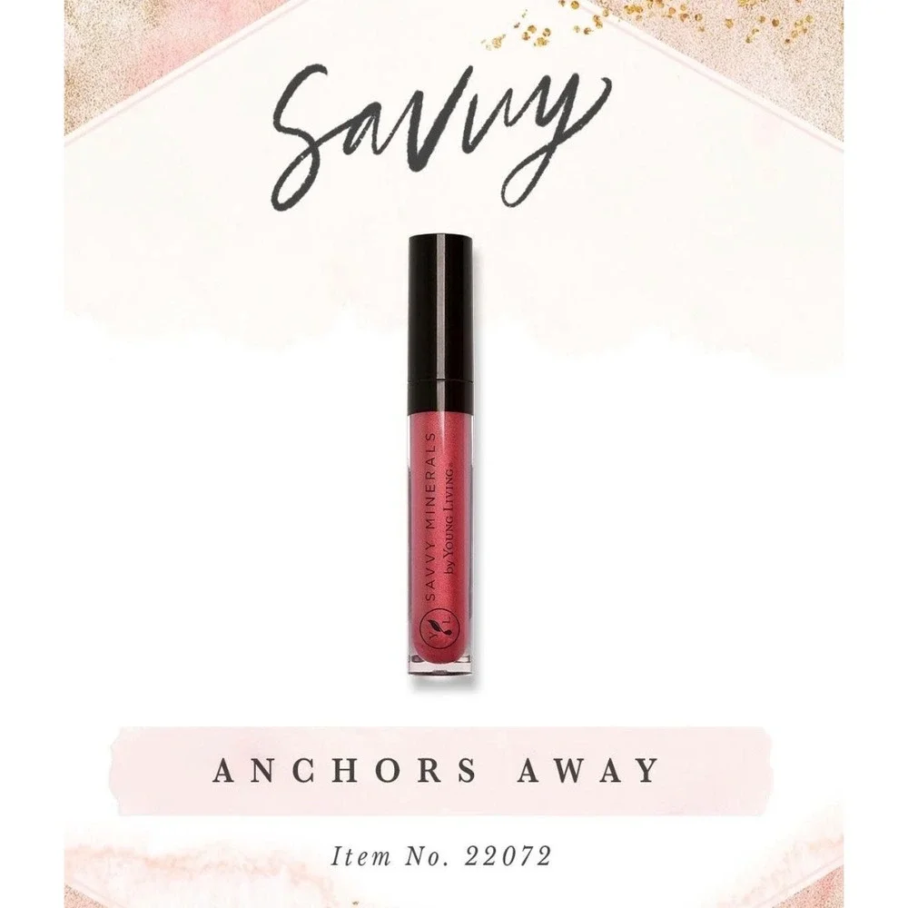 Savvy Minerals by Young Living Lip Gloss Anchors Away 22072 Pink Red Shimmer NEW